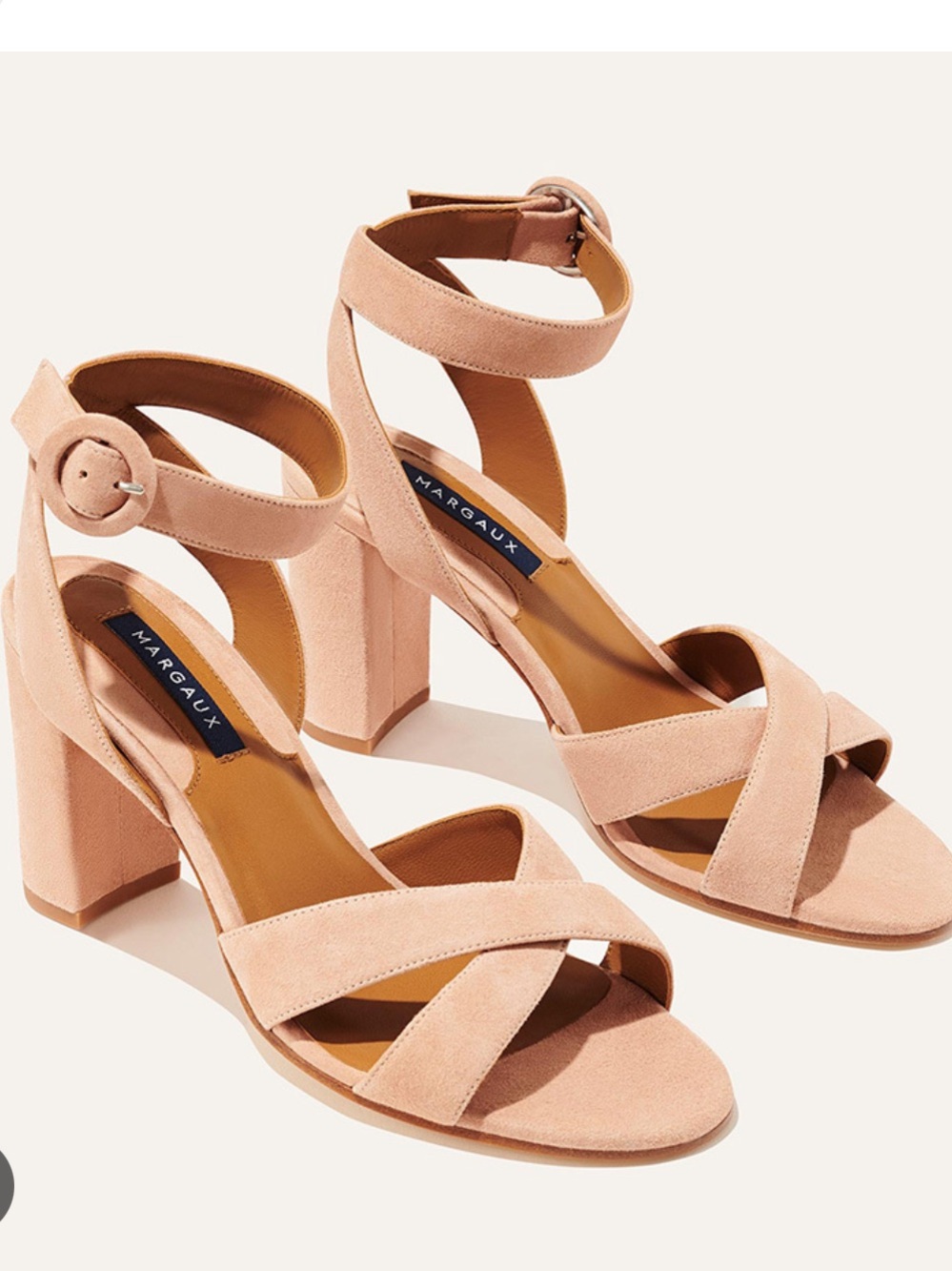 Margaux Uptown Sandal | Suede Block Heel Sandals | size 39 (US 8.5 - 9) *WIDE*